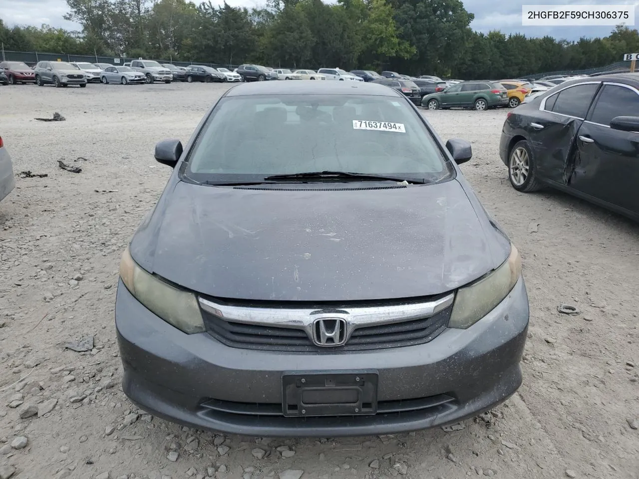 2012 Honda Civic Lx VIN: 2HGFB2F59CH306375 Lot: 71637494