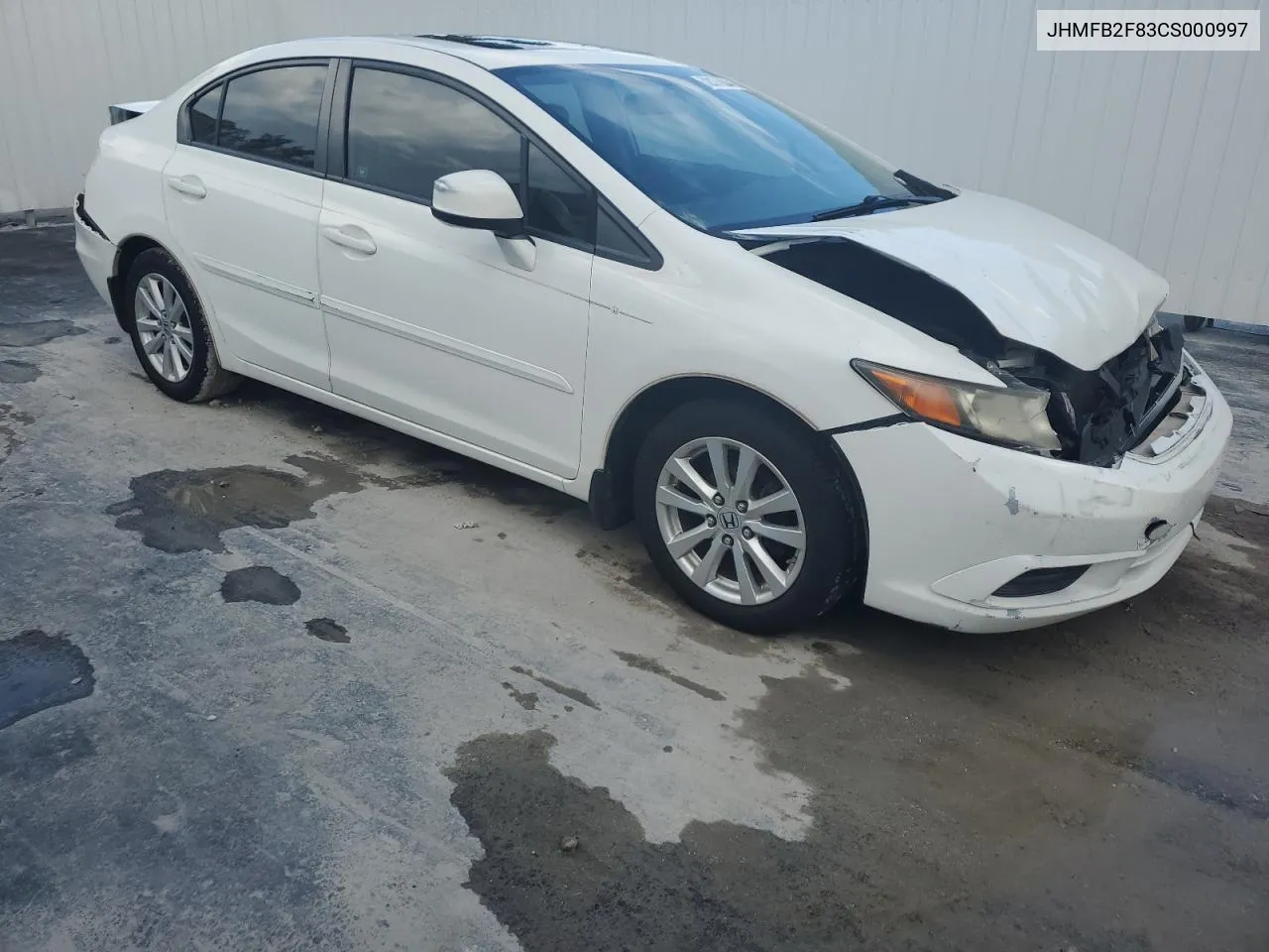 2012 Honda Civic Ex VIN: JHMFB2F83CS000997 Lot: 72177004