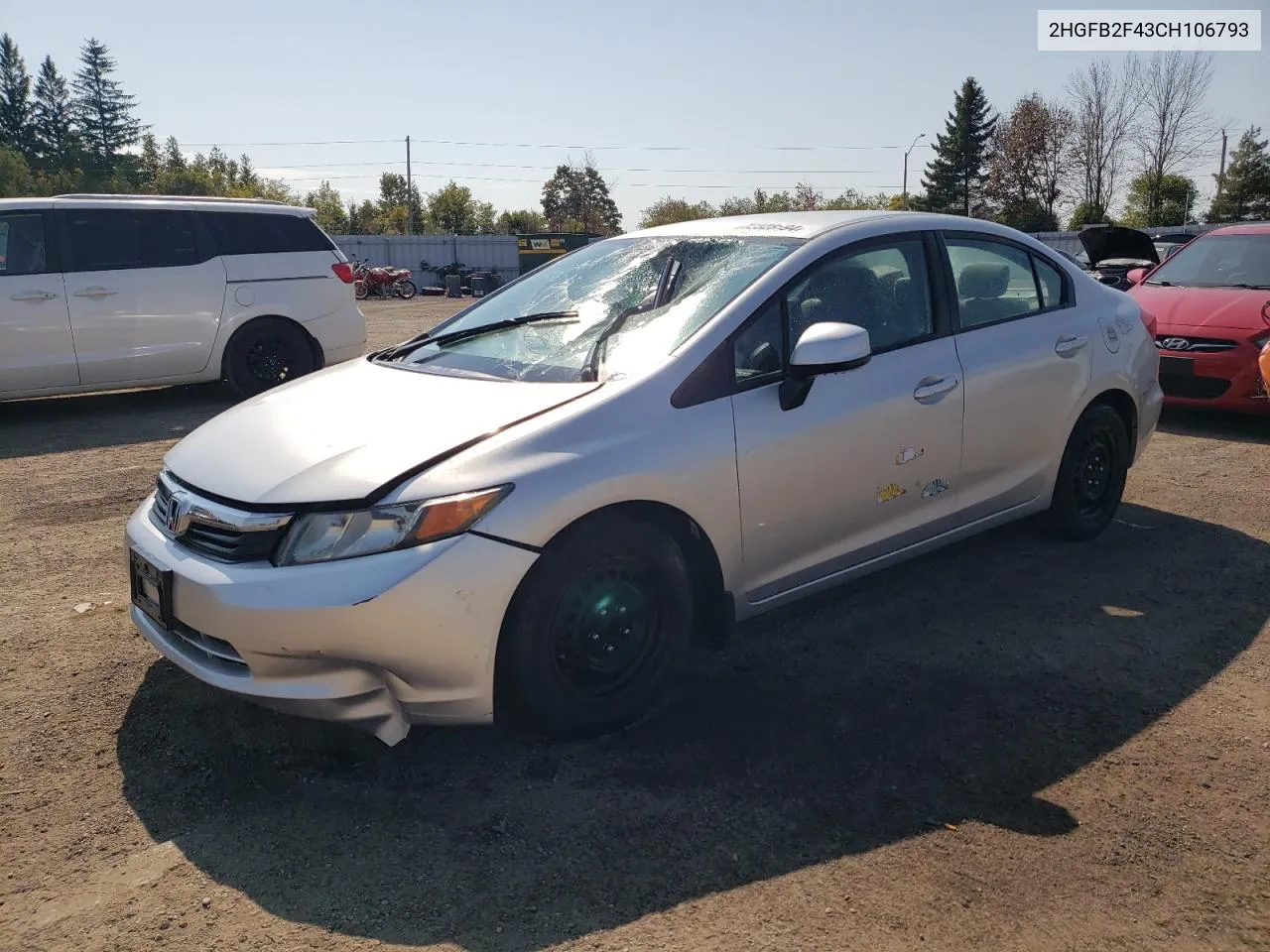 2012 Honda Civic Lx VIN: 2HGFB2F43CH106793 Lot: 72328694