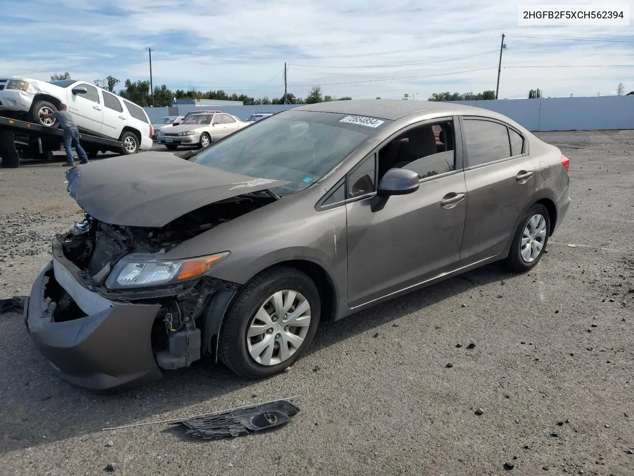 2012 Honda Civic Lx VIN: 2HGFB2F5XCH562394 Lot: 72654854