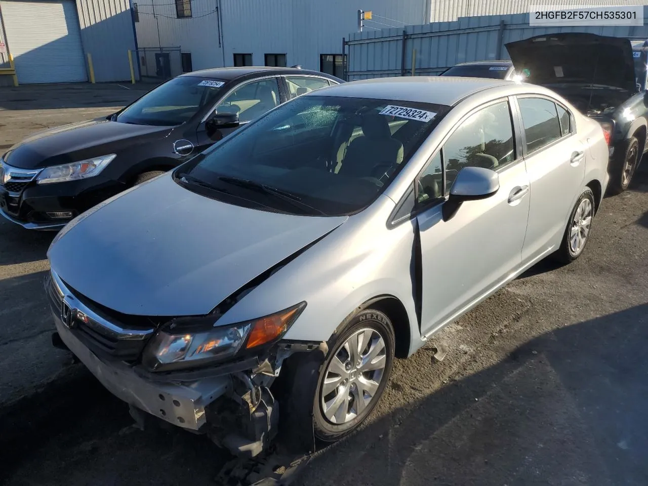 2012 Honda Civic Lx VIN: 2HGFB2F57CH535301 Lot: 72729324