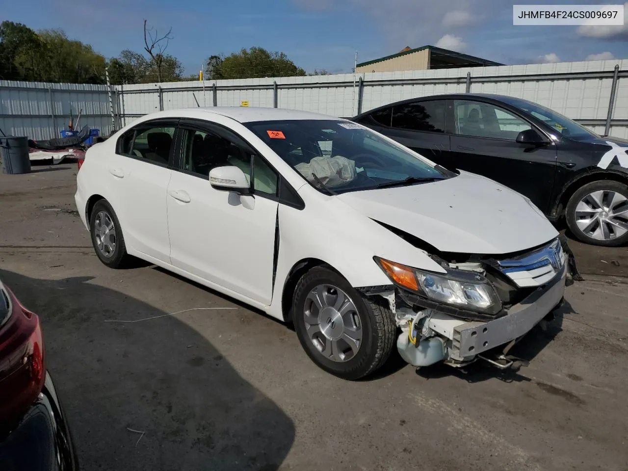 2012 Honda Civic Hybrid VIN: JHMFB4F24CS009697 Lot: 72835754