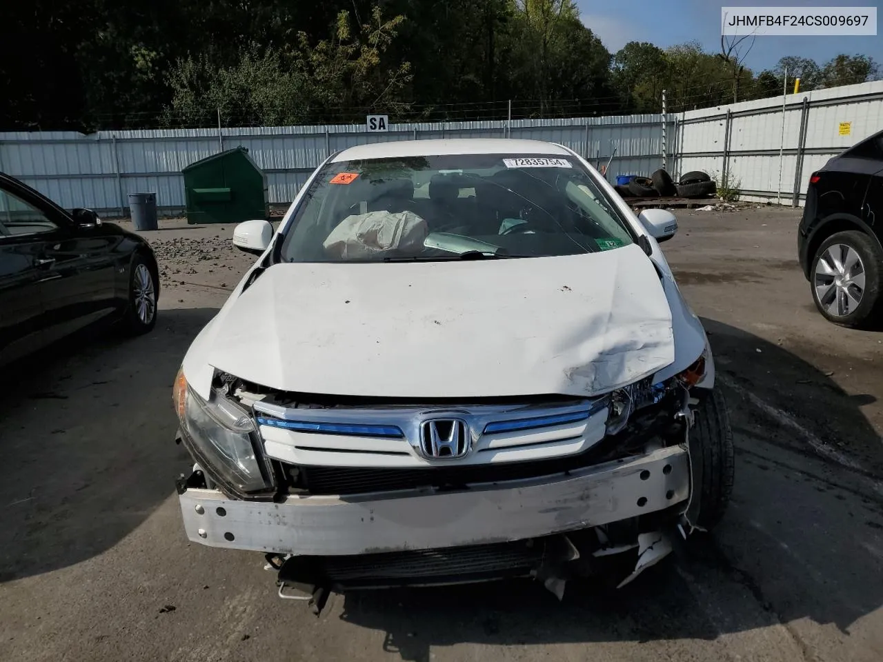 2012 Honda Civic Hybrid VIN: JHMFB4F24CS009697 Lot: 72835754