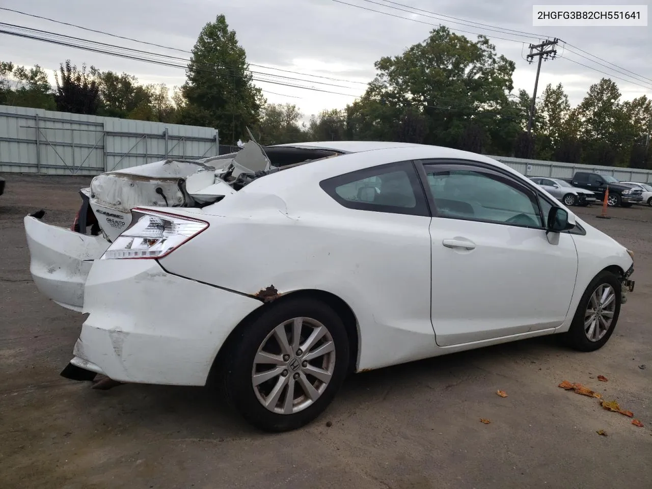 2012 Honda Civic Ex VIN: 2HGFG3B82CH551641 Lot: 72903704