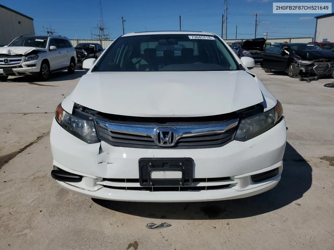 2012 Honda Civic Ex VIN: 2HGFB2F87CH521649 Lot: 73045714