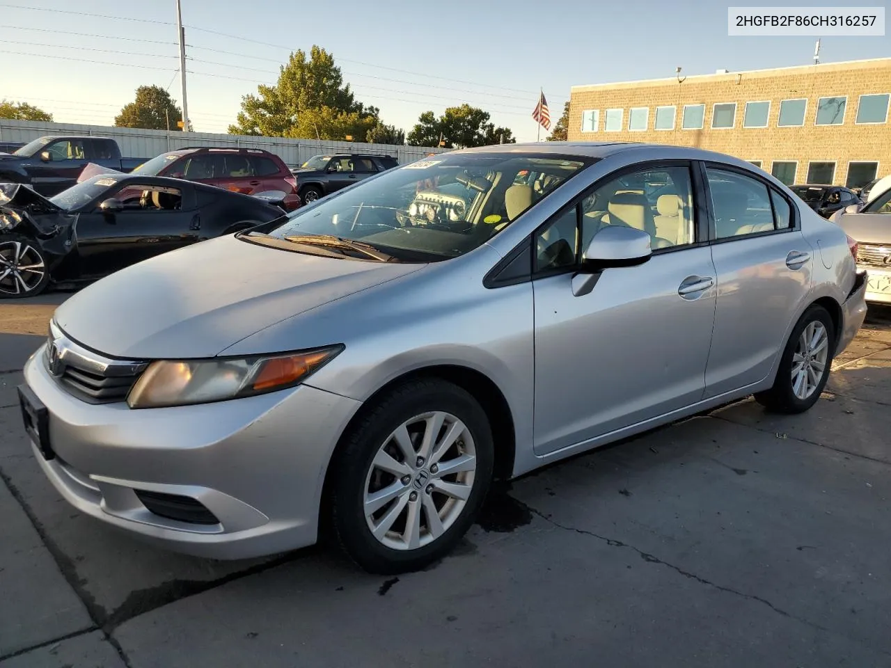 2012 Honda Civic Ex VIN: 2HGFB2F86CH316257 Lot: 73049734