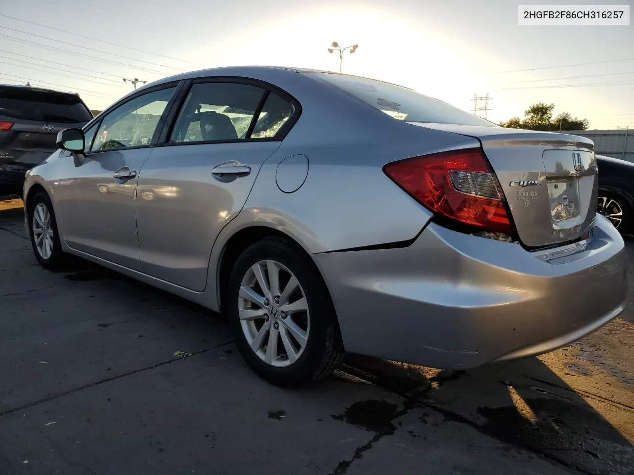 2012 Honda Civic Ex VIN: 2HGFB2F86CH316257 Lot: 73049734