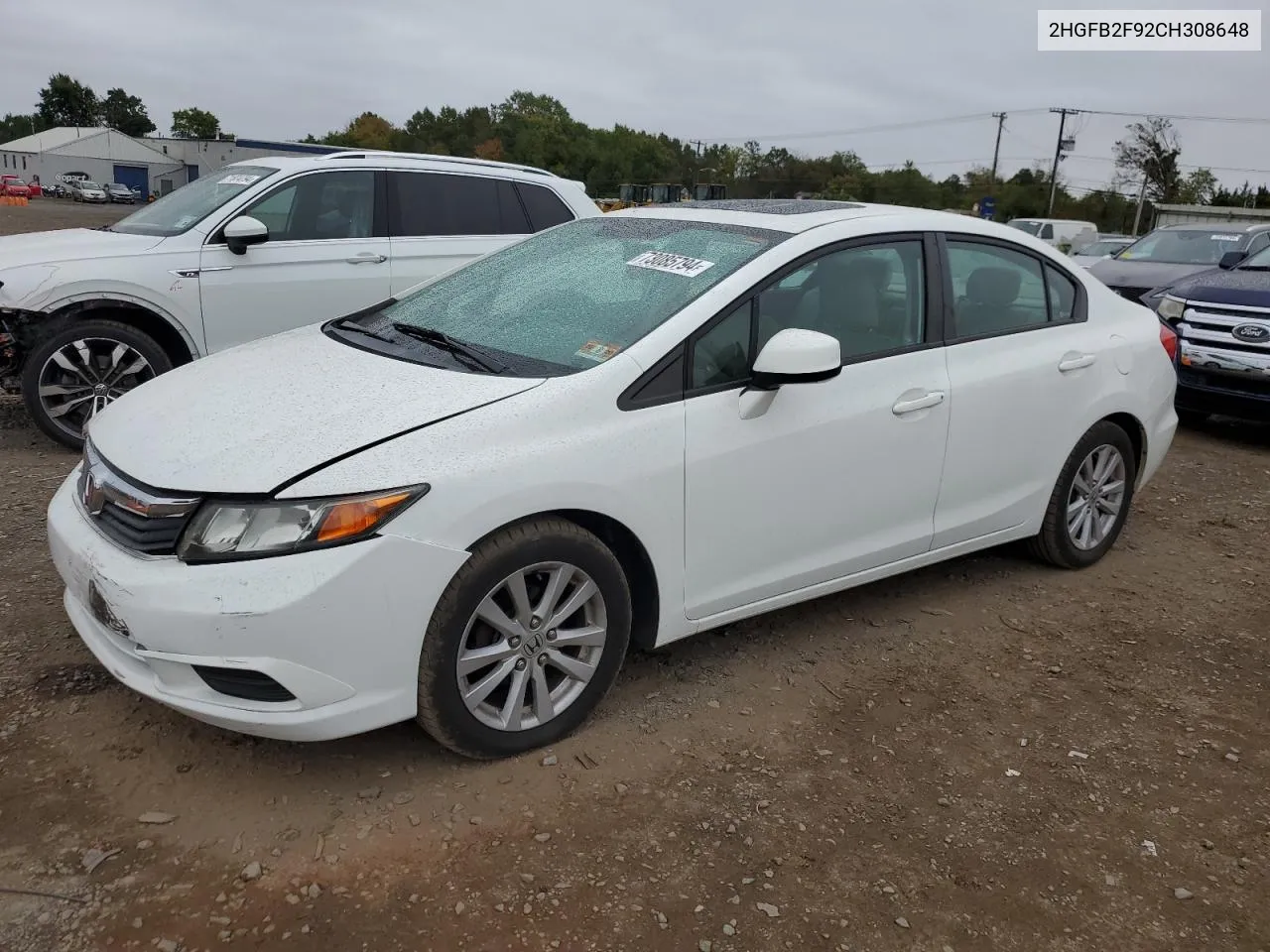 2HGFB2F92CH308648 2012 Honda Civic Exl