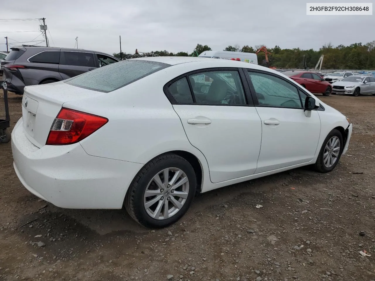 2012 Honda Civic Exl VIN: 2HGFB2F92CH308648 Lot: 73085794