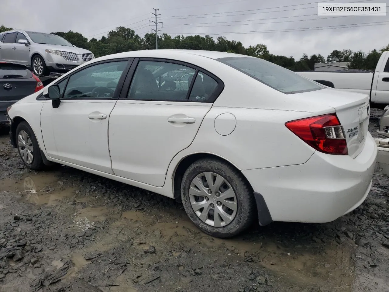 2012 Honda Civic Lx VIN: 19XFB2F56CE351431 Lot: 73552984