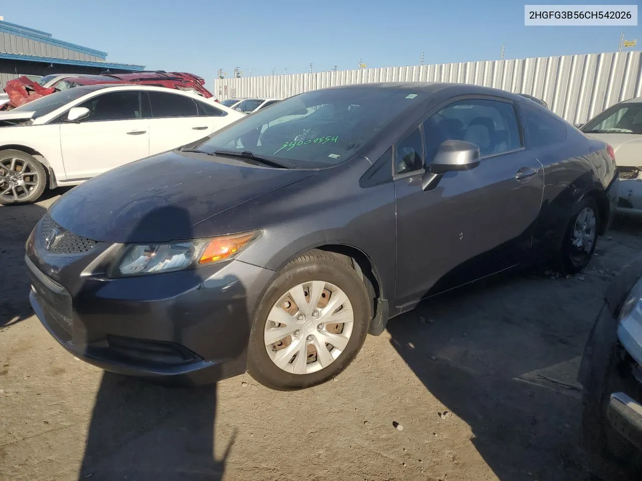 2012 Honda Civic Lx VIN: 2HGFG3B56CH542026 Lot: 74009554