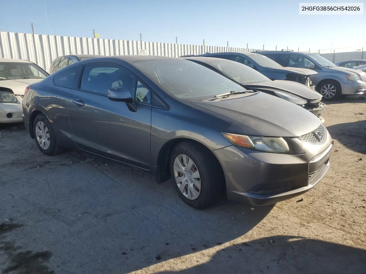 2012 Honda Civic Lx VIN: 2HGFG3B56CH542026 Lot: 74009554