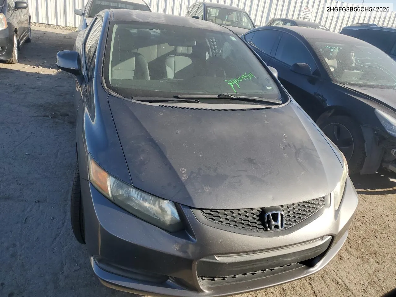 2012 Honda Civic Lx VIN: 2HGFG3B56CH542026 Lot: 74009554