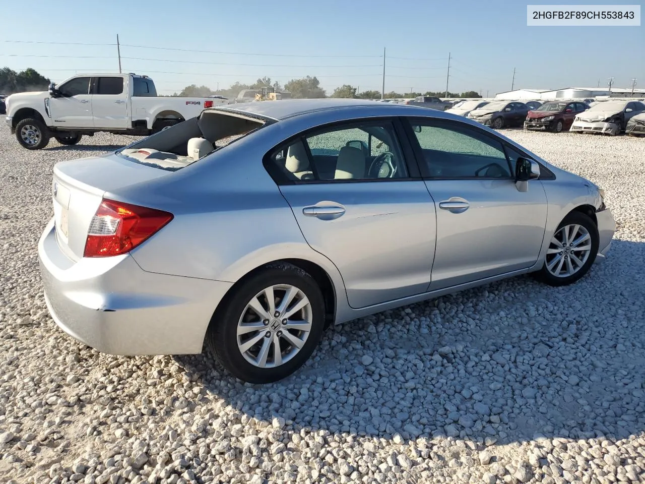 2012 Honda Civic Ex VIN: 2HGFB2F89CH553843 Lot: 74040684