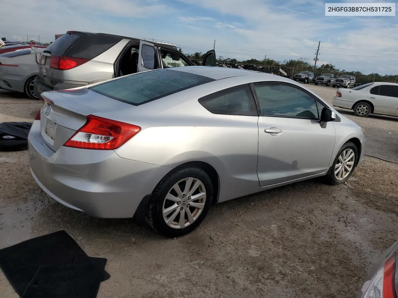 2012 Honda Civic Ex VIN: 2HGFG3B87CH531725 Lot: 74279874