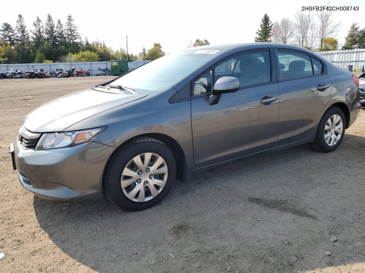 2012 Honda Civic Lx VIN: 2HGFB2F42CH008743 Lot: 74310624