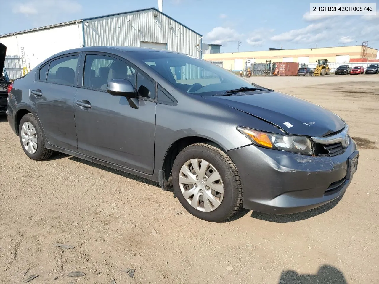 2012 Honda Civic Lx VIN: 2HGFB2F42CH008743 Lot: 74310624