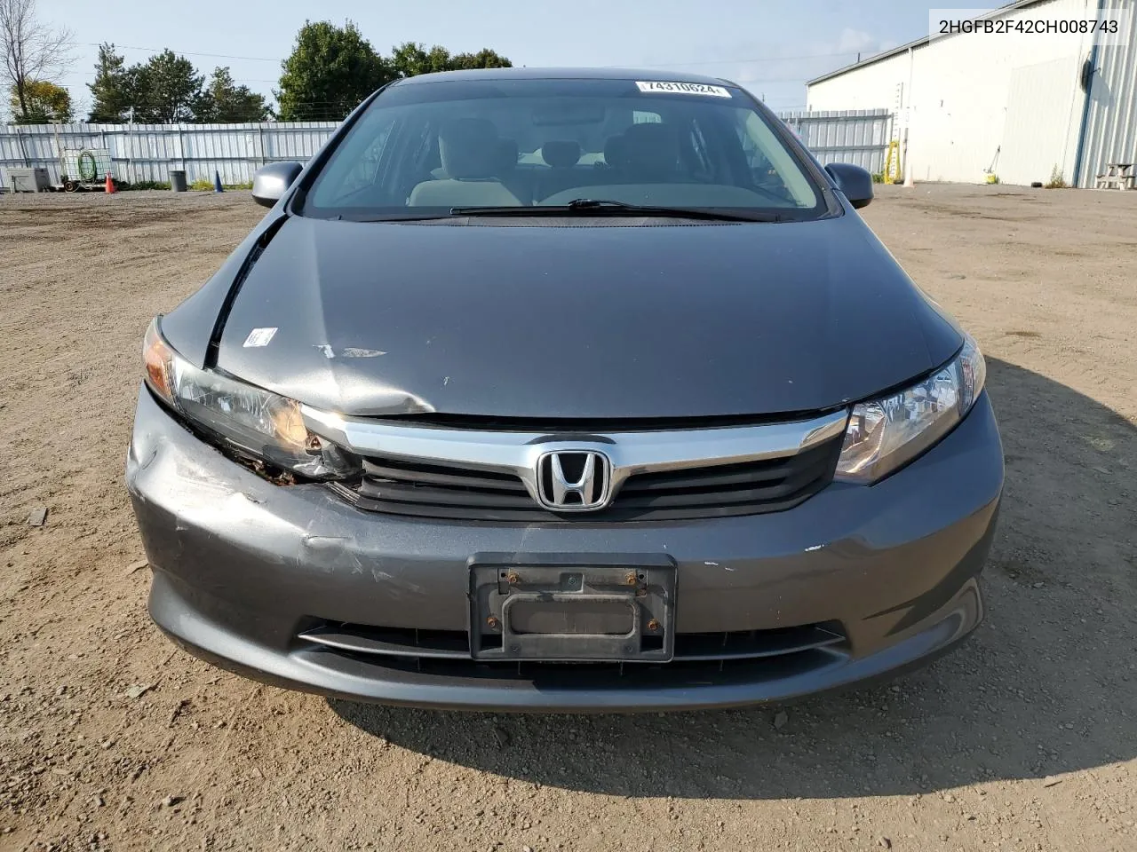 2012 Honda Civic Lx VIN: 2HGFB2F42CH008743 Lot: 74310624