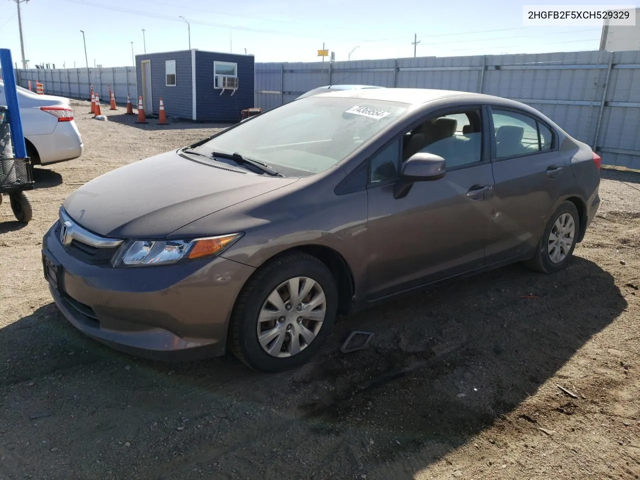 2012 Honda Civic Lx VIN: 2HGFB2F5XCH529329 Lot: 74369554