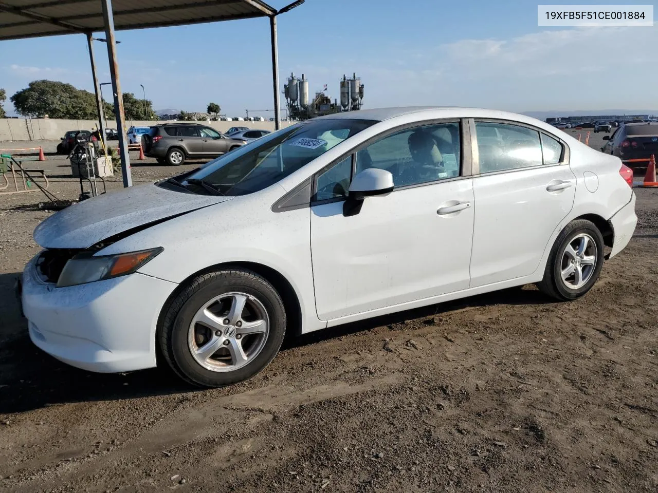 2012 Honda Civic Natural Gas VIN: 19XFB5F51CE001884 Lot: 74499224