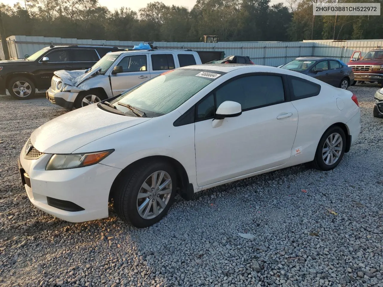 2012 Honda Civic Ex VIN: 2HGFG3B81CH522972 Lot: 74666664