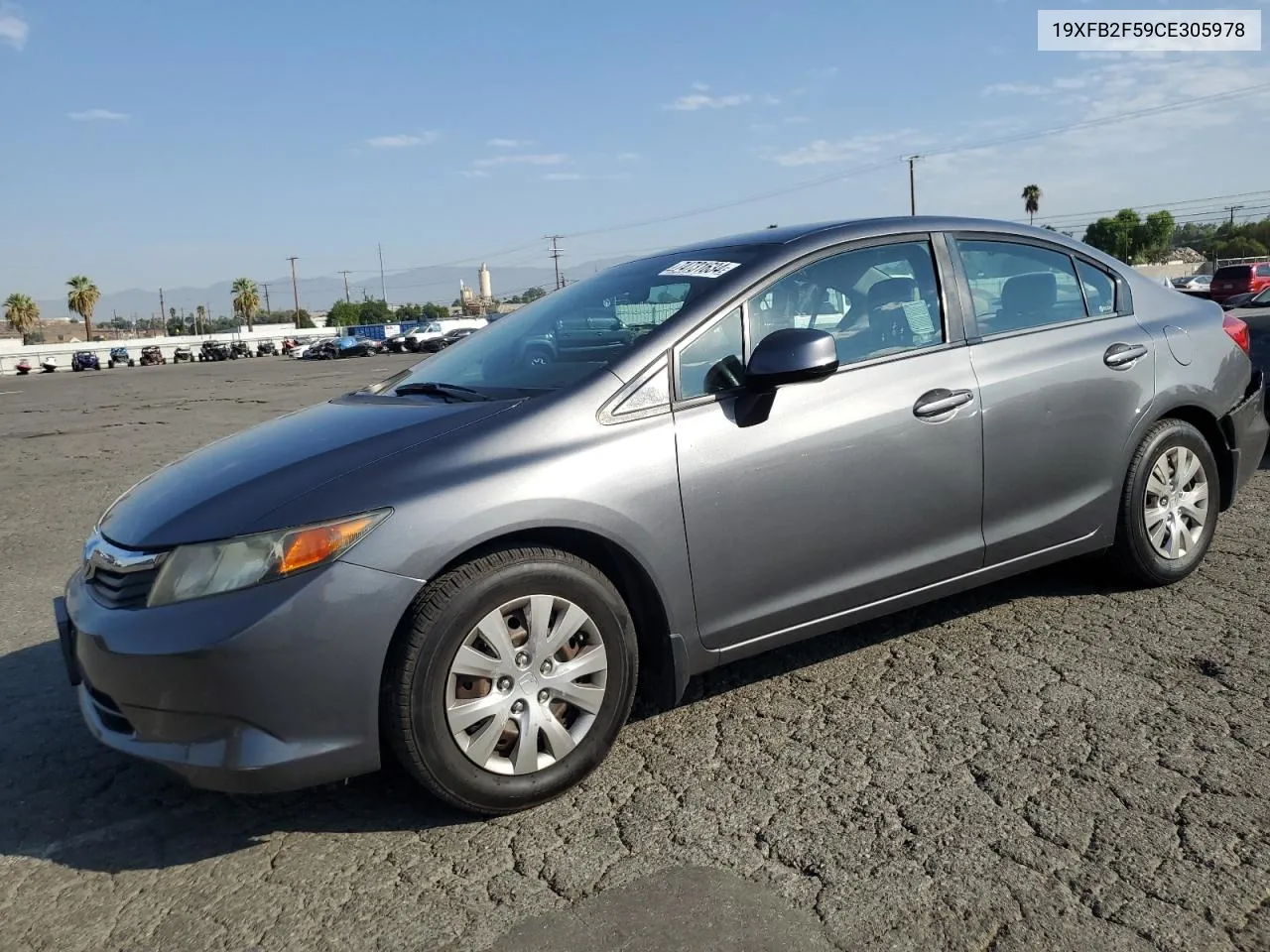 2012 Honda Civic Lx VIN: 19XFB2F59CE305978 Lot: 74731634