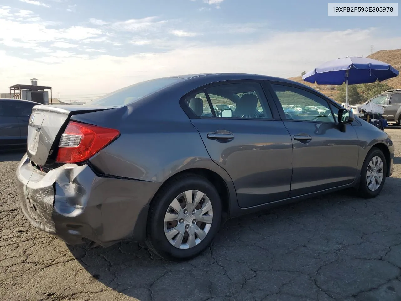 2012 Honda Civic Lx VIN: 19XFB2F59CE305978 Lot: 74731634