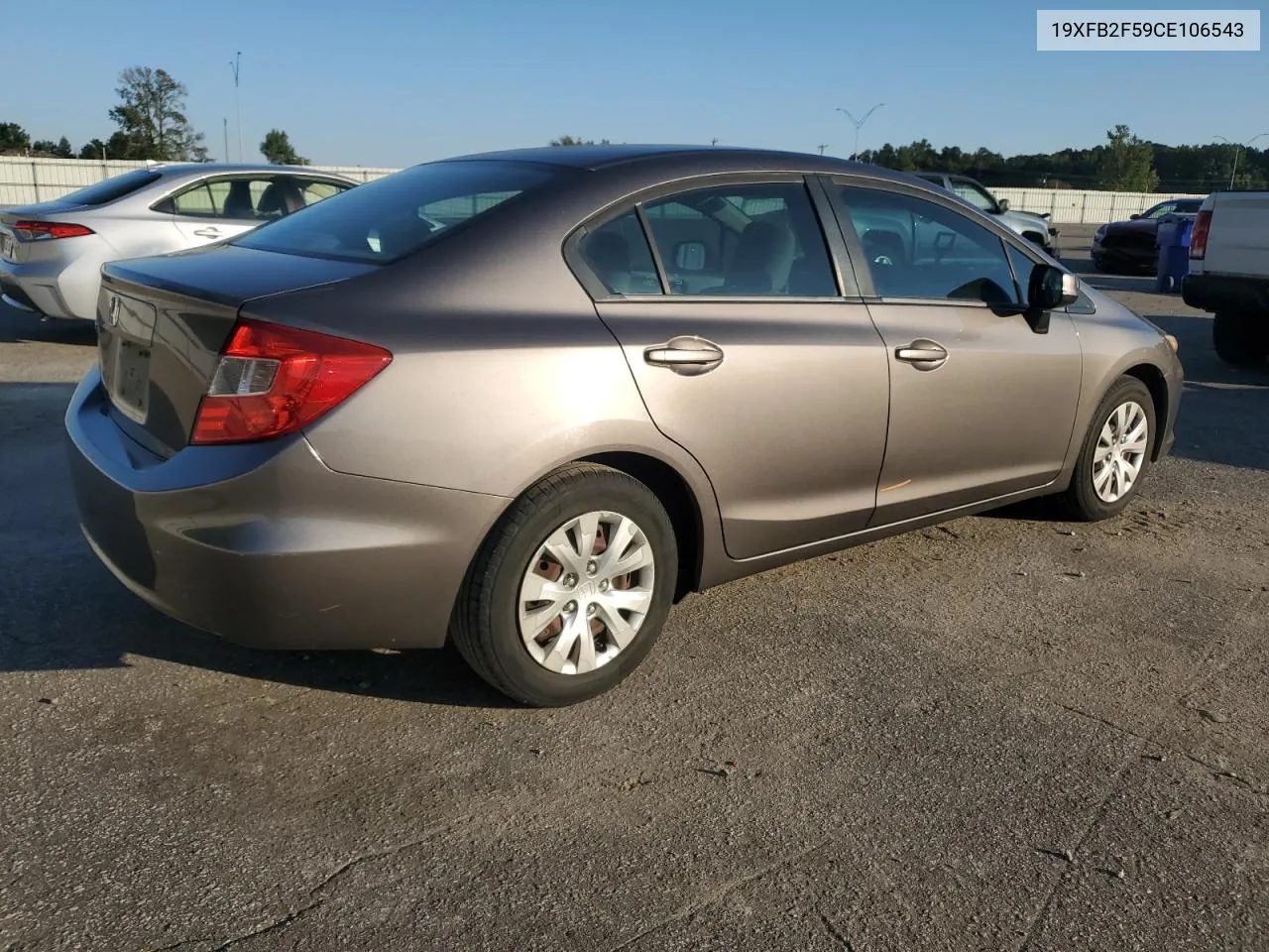 2012 Honda Civic Lx VIN: 19XFB2F59CE106543 Lot: 74990124