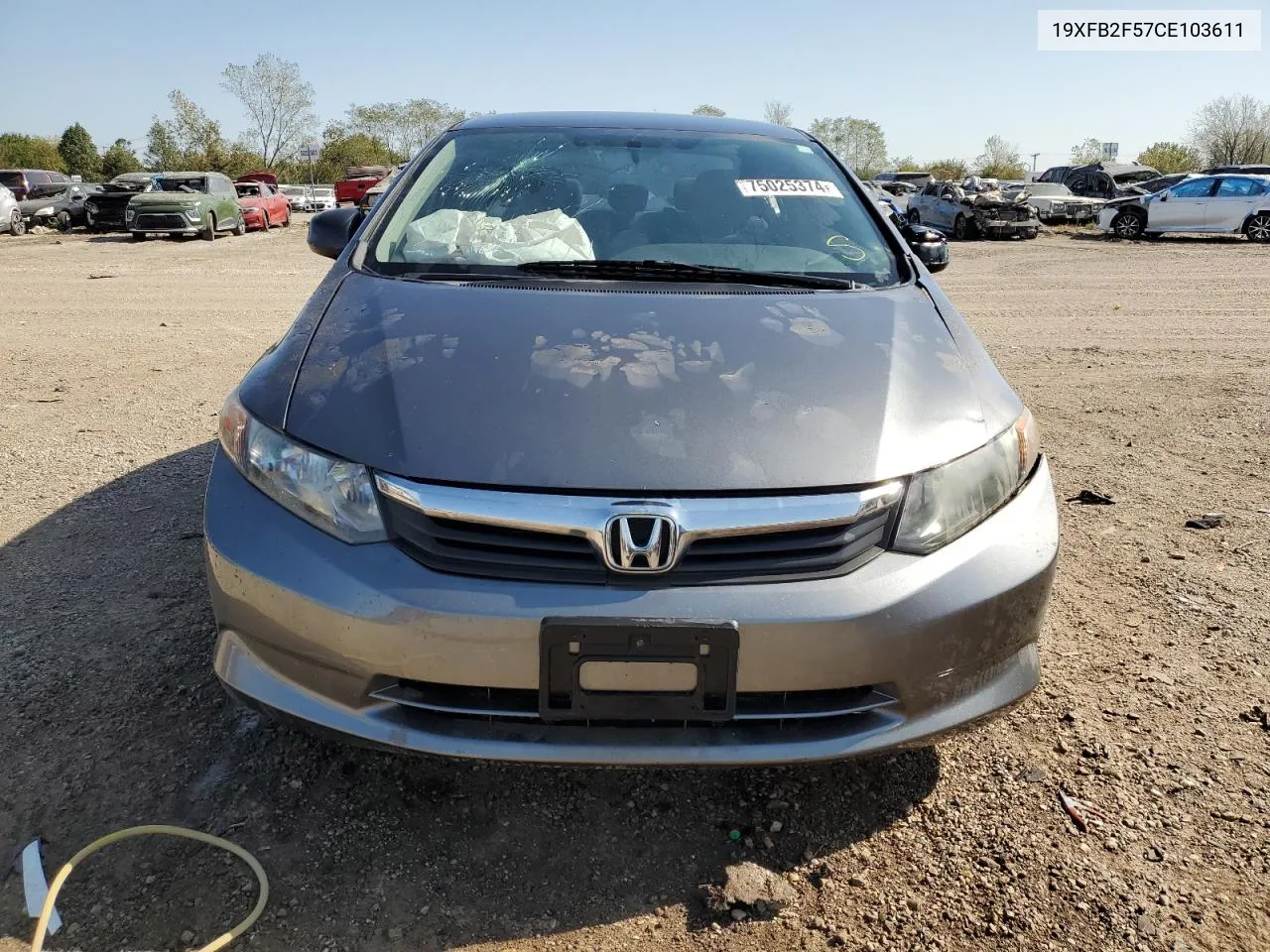 2012 Honda Civic Lx VIN: 19XFB2F57CE103611 Lot: 75025374