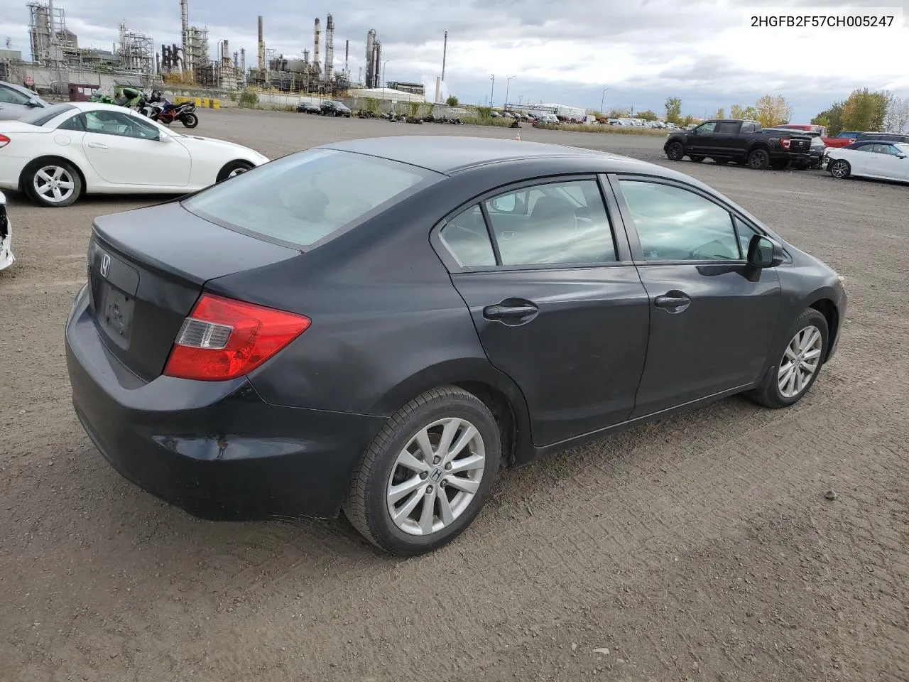 2012 Honda Civic Lx VIN: 2HGFB2F57CH005247 Lot: 75211024