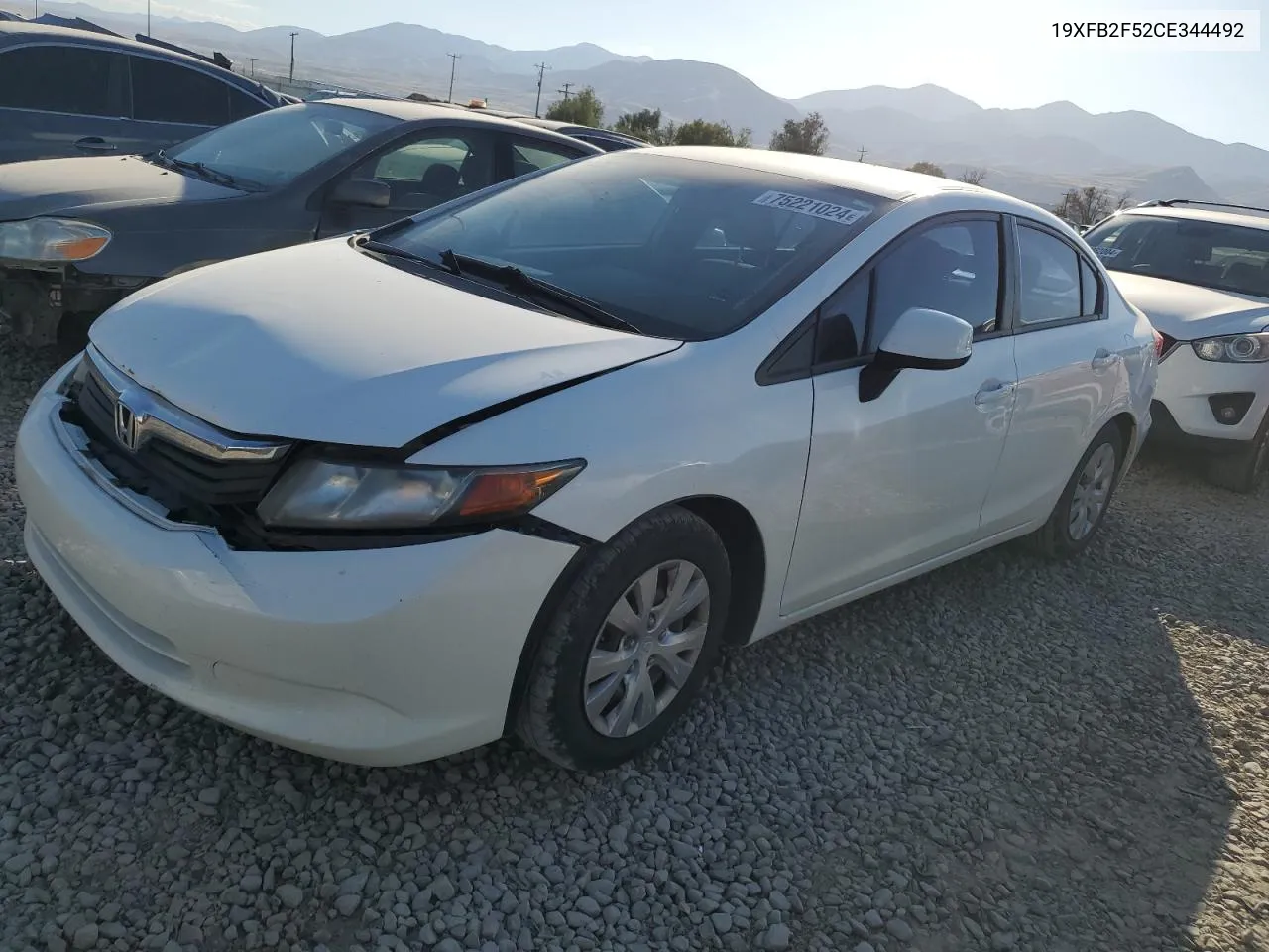 2012 Honda Civic Lx VIN: 19XFB2F52CE344492 Lot: 75221024