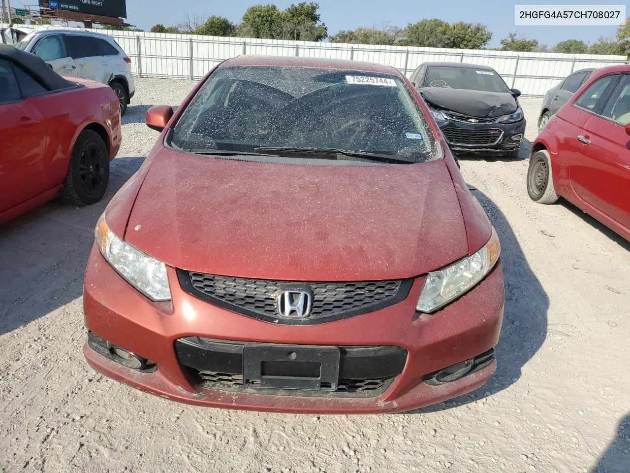 2012 Honda Civic Si VIN: 2HGFG4A57CH708027 Lot: 75225744