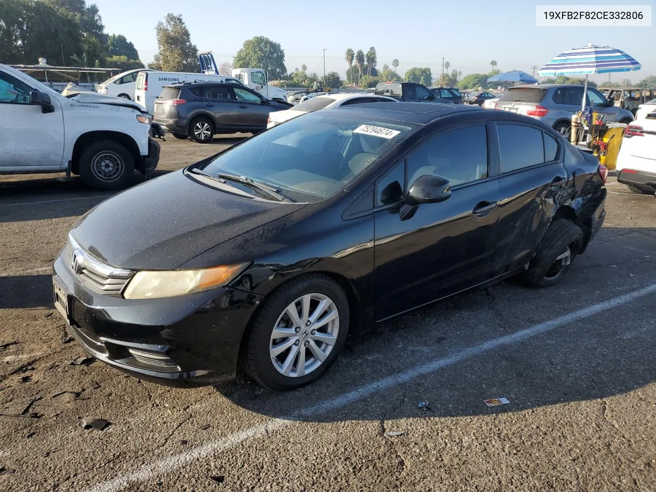 2012 Honda Civic Ex VIN: 19XFB2F82CE332806 Lot: 75294674