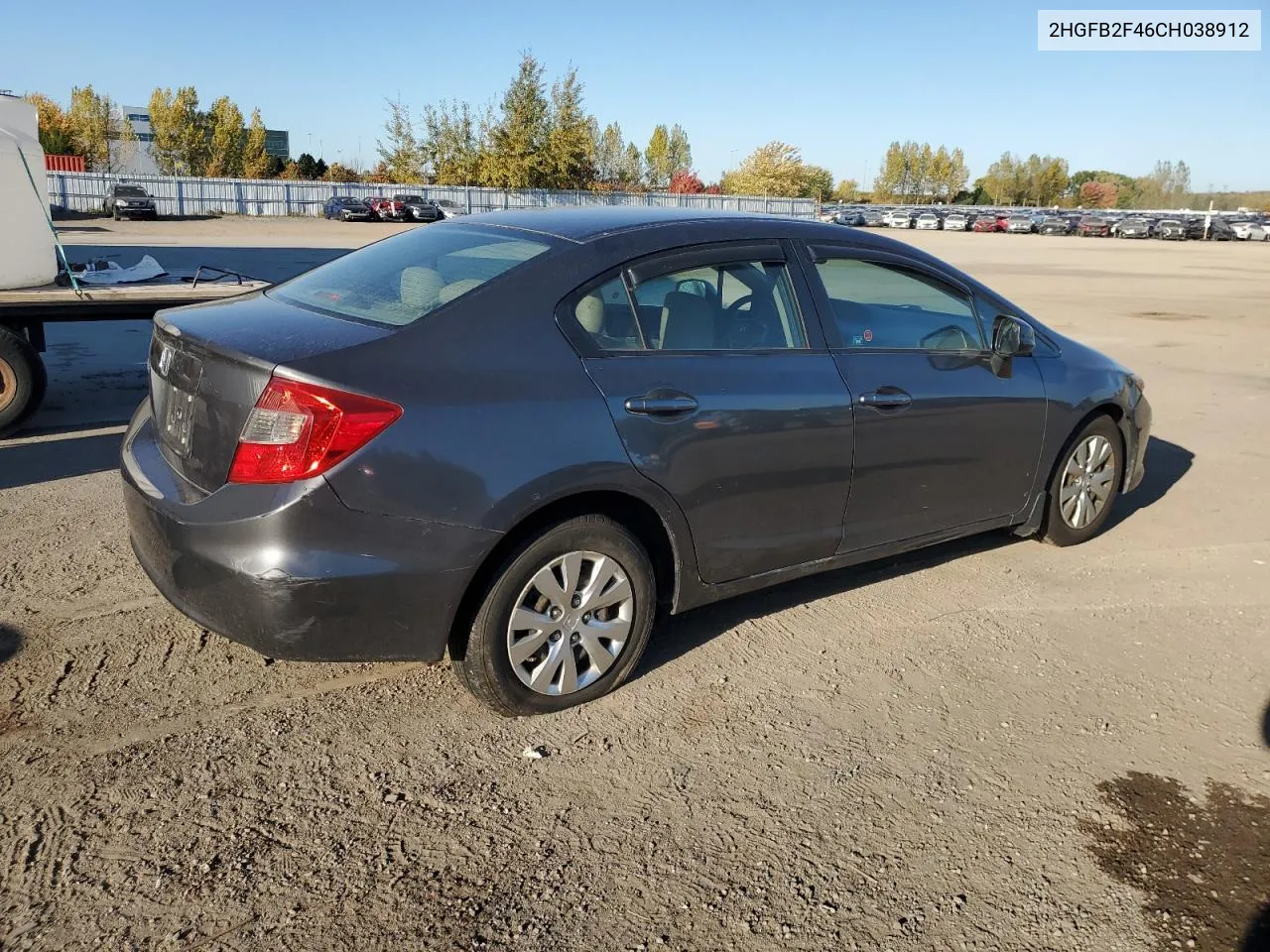 2012 Honda Civic Lx VIN: 2HGFB2F46CH038912 Lot: 75312964