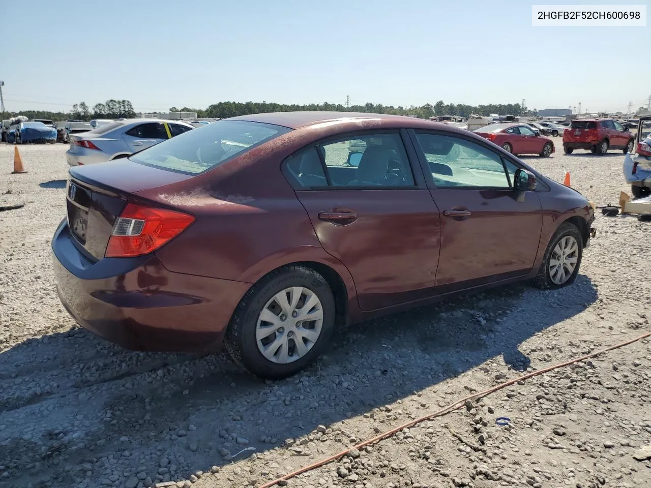 2HGFB2F52CH600698 2012 Honda Civic Lx