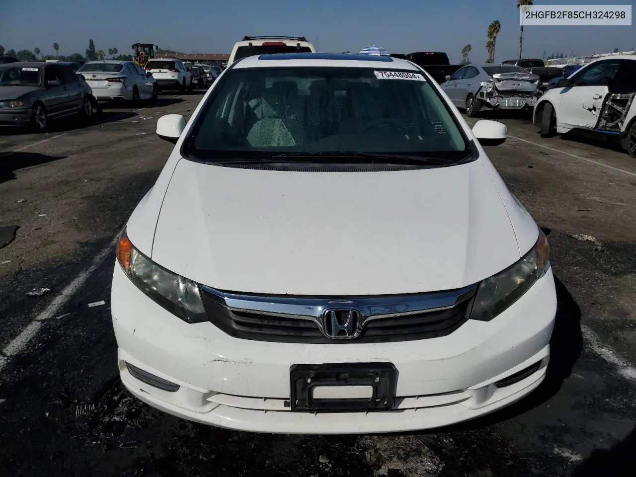 2012 Honda Civic Ex VIN: 2HGFB2F85CH324298 Lot: 75448004