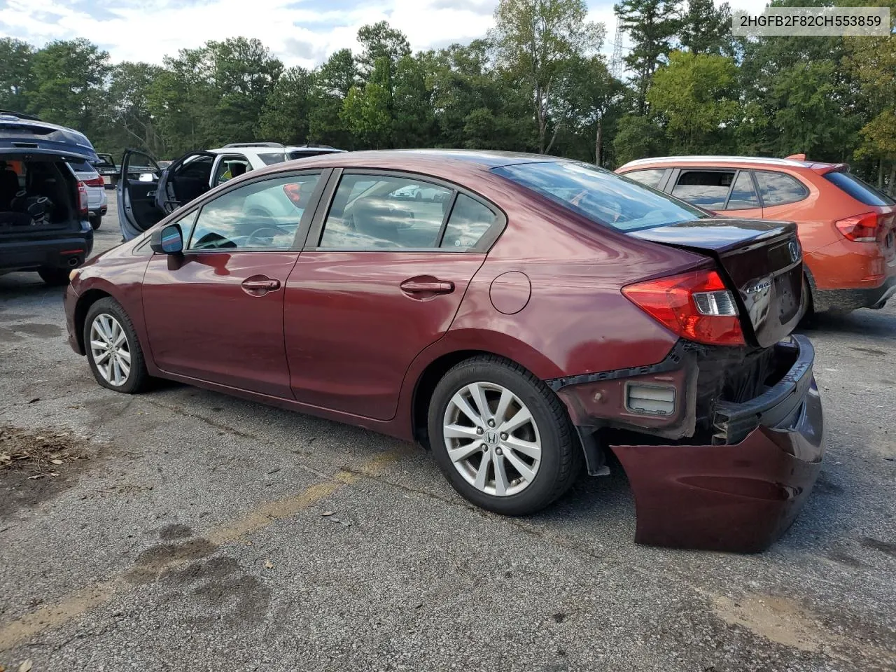 2012 Honda Civic Ex VIN: 2HGFB2F82CH553859 Lot: 75467334