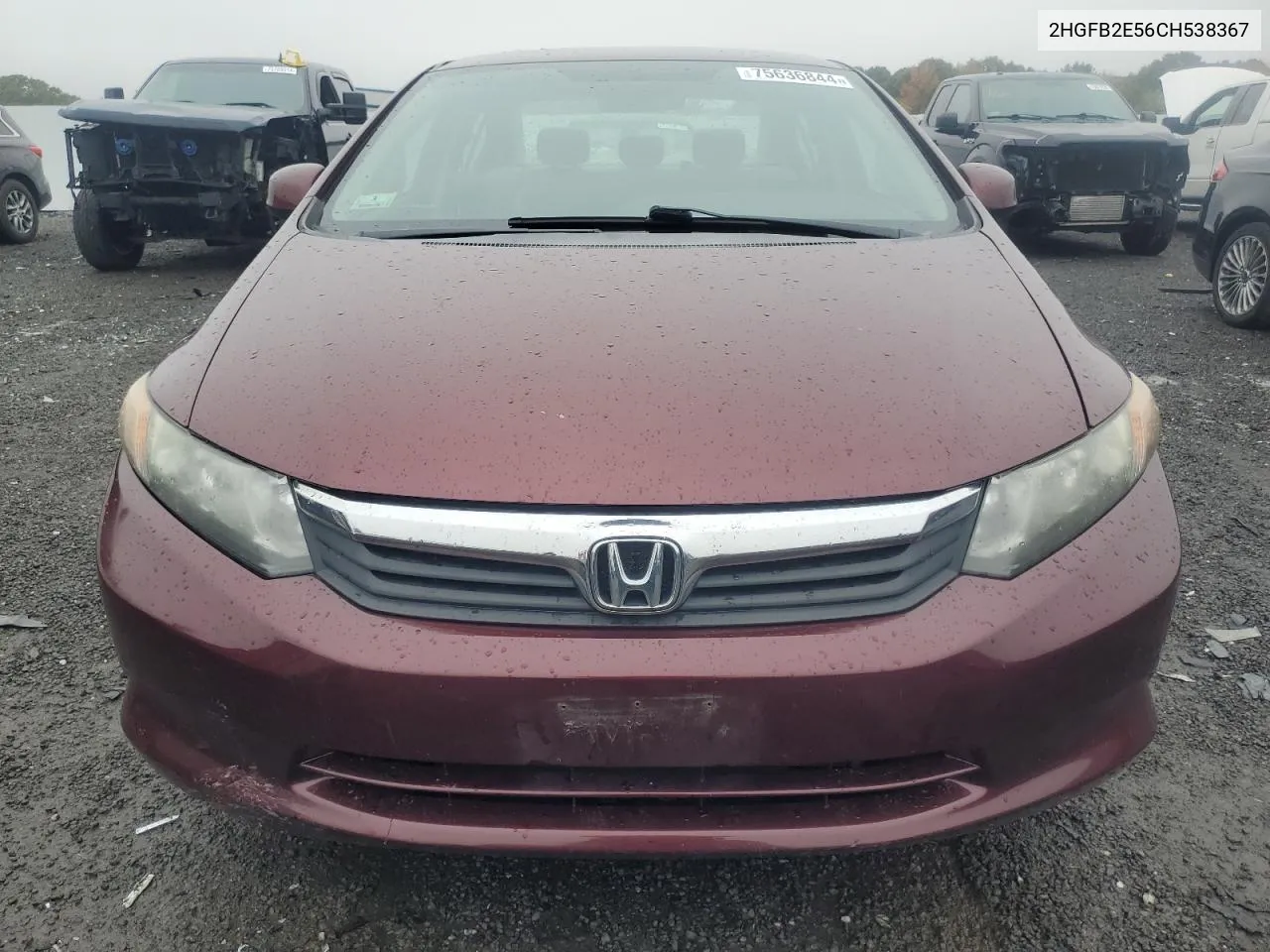 2012 Honda Civic Lx VIN: 2HGFB2E56CH538367 Lot: 75636844