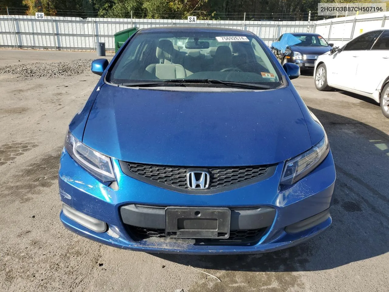 2012 Honda Civic Ex VIN: 2HGFG3B87CH507196 Lot: 75692674