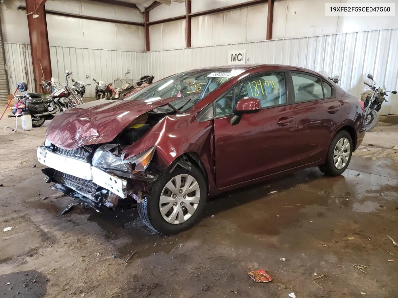 2012 Honda Civic Lx VIN: 19XFB2F59CE047560 Lot: 75840374