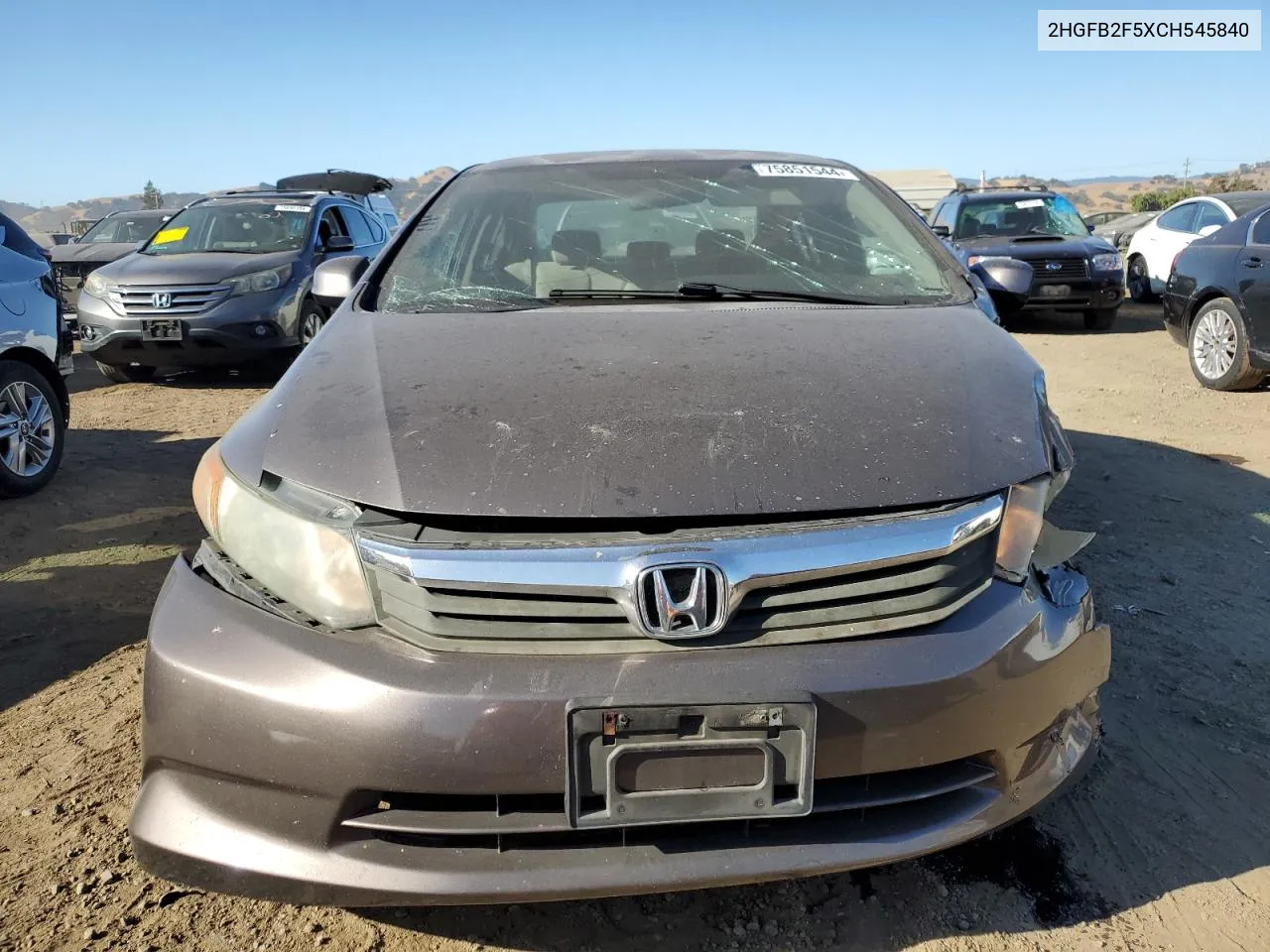 2HGFB2F5XCH545840 2012 Honda Civic Lx