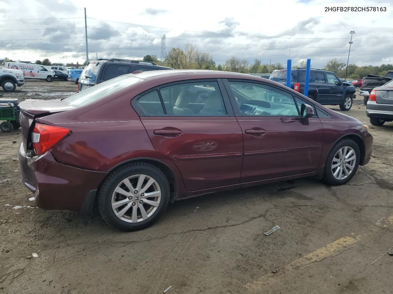 2012 Honda Civic Ex VIN: 2HGFB2F82CH578163 Lot: 75924854