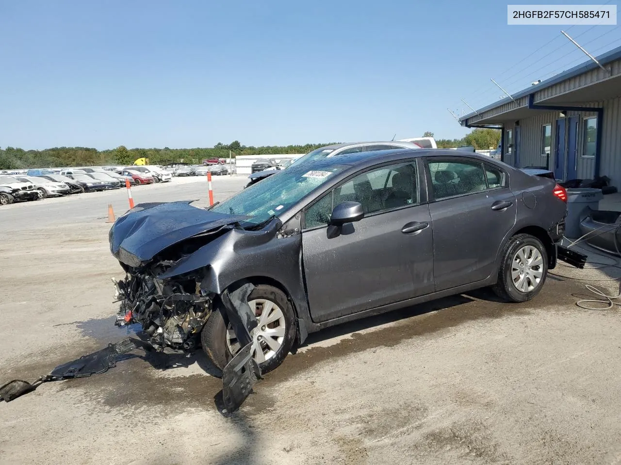 2012 Honda Civic Lx VIN: 2HGFB2F57CH585471 Lot: 76001284