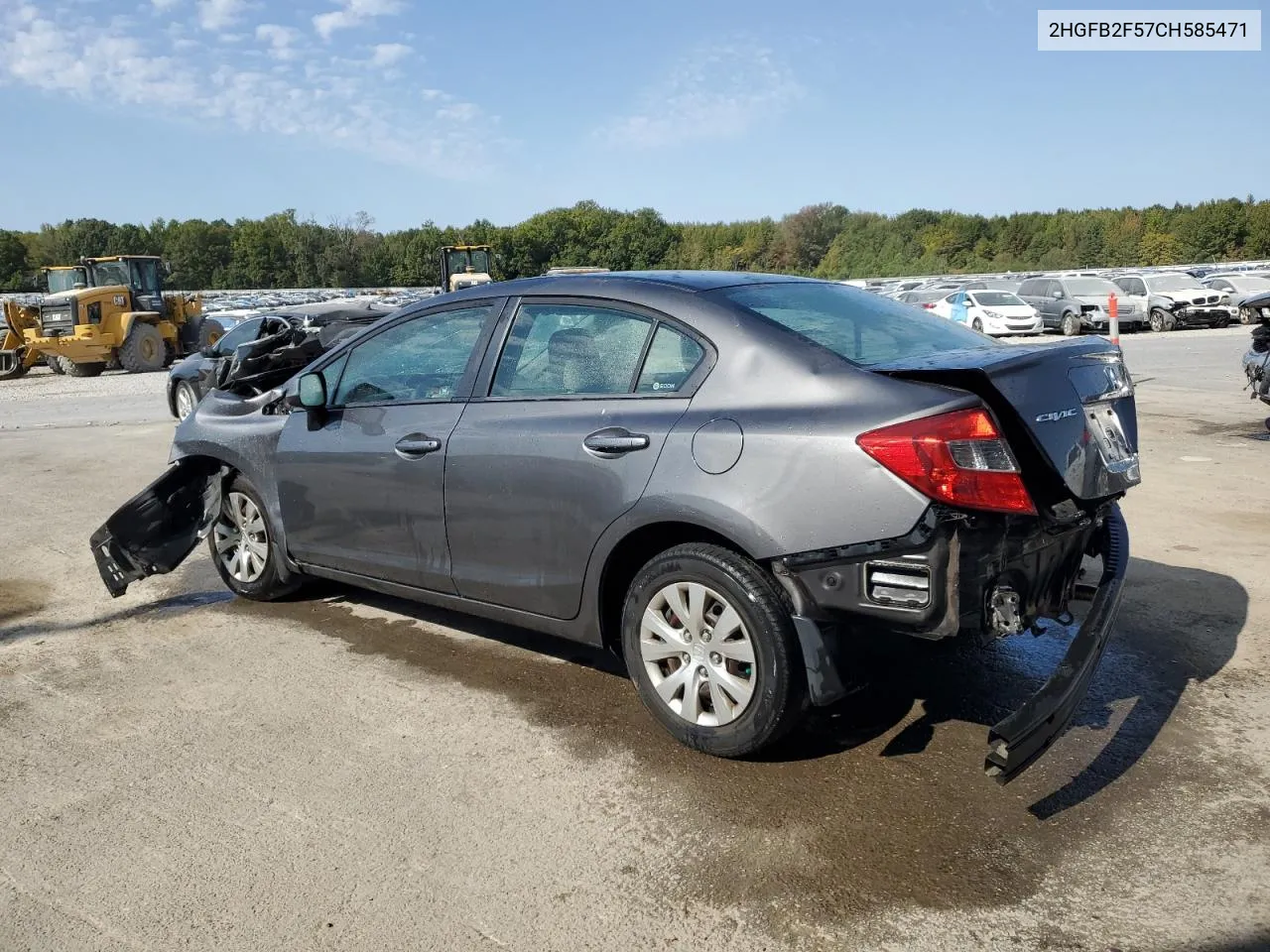 2012 Honda Civic Lx VIN: 2HGFB2F57CH585471 Lot: 76001284