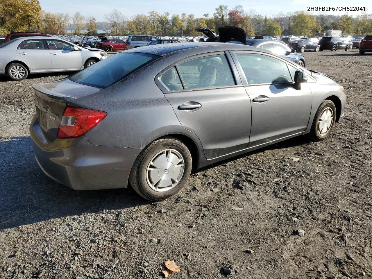 2012 Honda Civic Hf VIN: 2HGFB2F67CH522041 Lot: 76242414