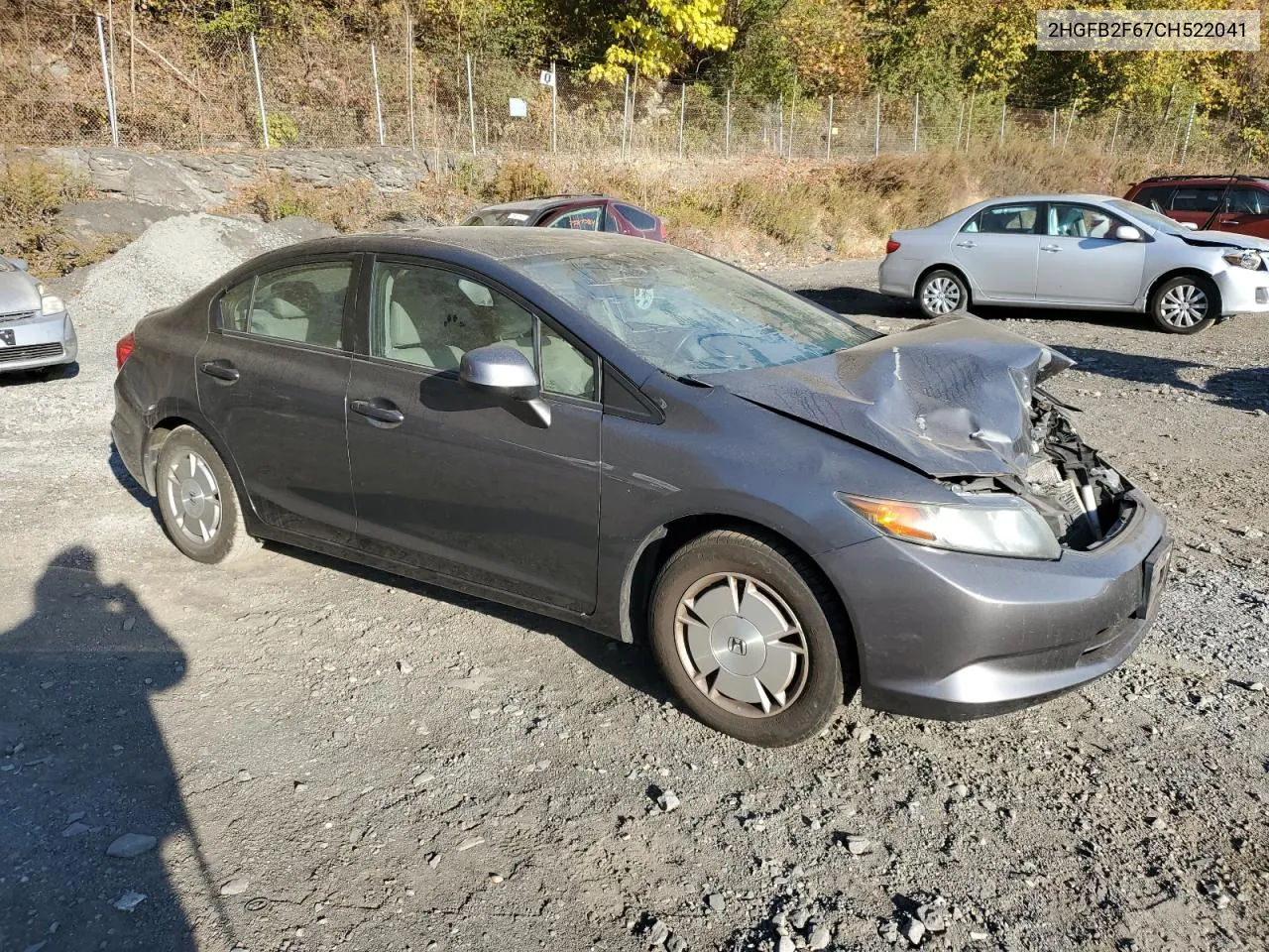 2012 Honda Civic Hf VIN: 2HGFB2F67CH522041 Lot: 76242414