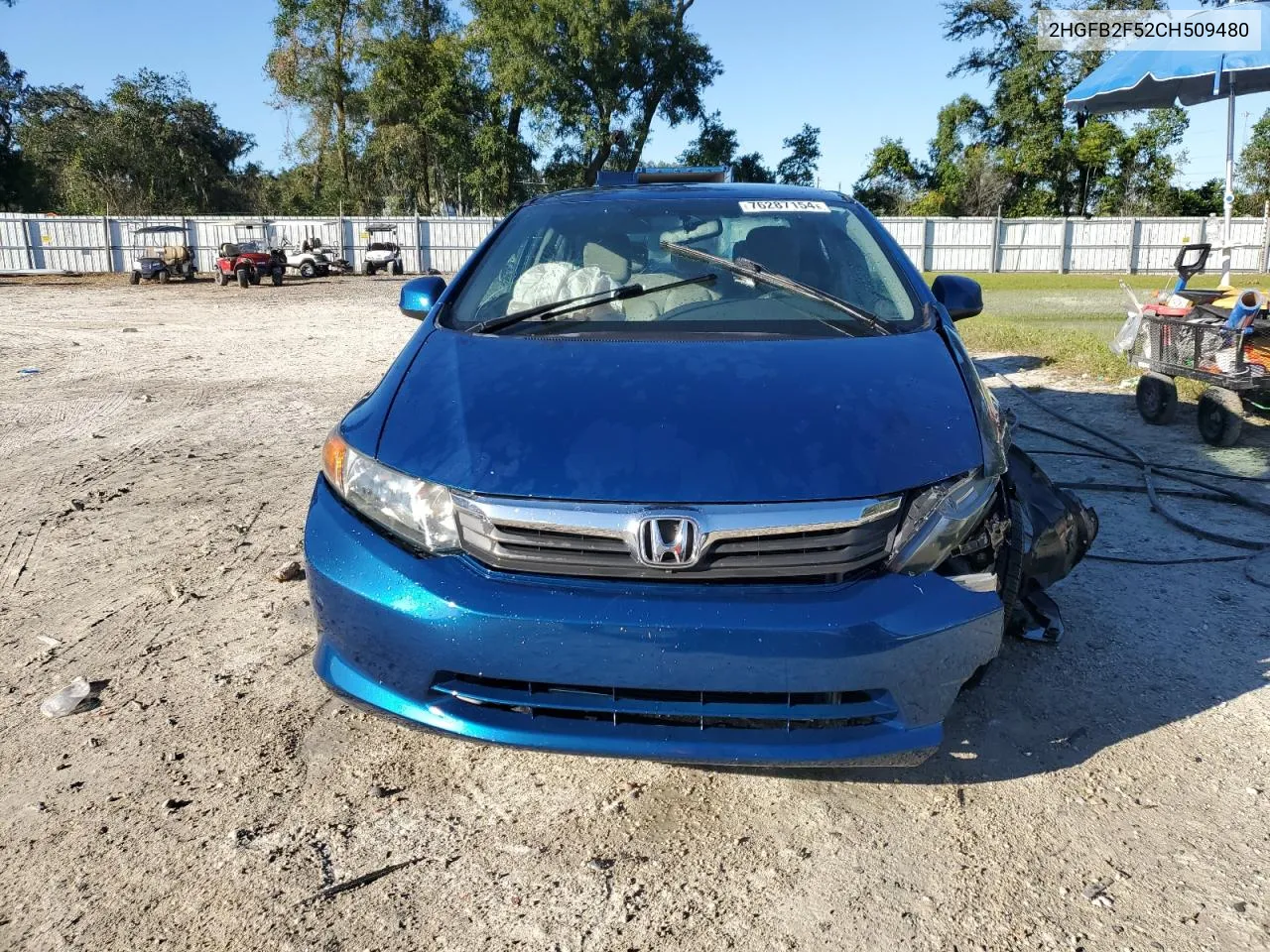 2012 Honda Civic Lx VIN: 2HGFB2F52CH509480 Lot: 76287154