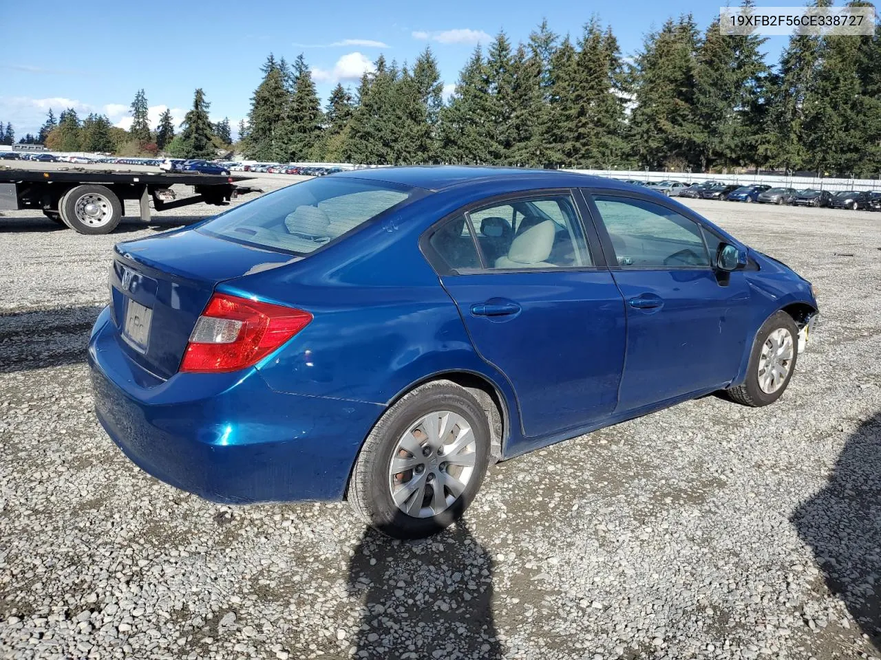 2012 Honda Civic Lx VIN: 19XFB2F56CE338727 Lot: 76600224