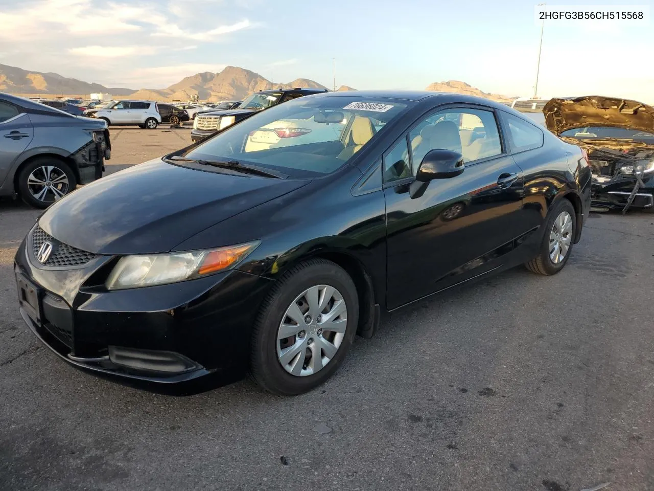 2012 Honda Civic Lx VIN: 2HGFG3B56CH515568 Lot: 76636024