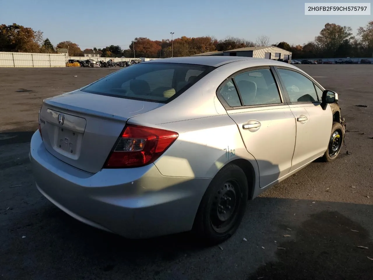 2012 Honda Civic Lx VIN: 2HGFB2F59CH575797 Lot: 76767474